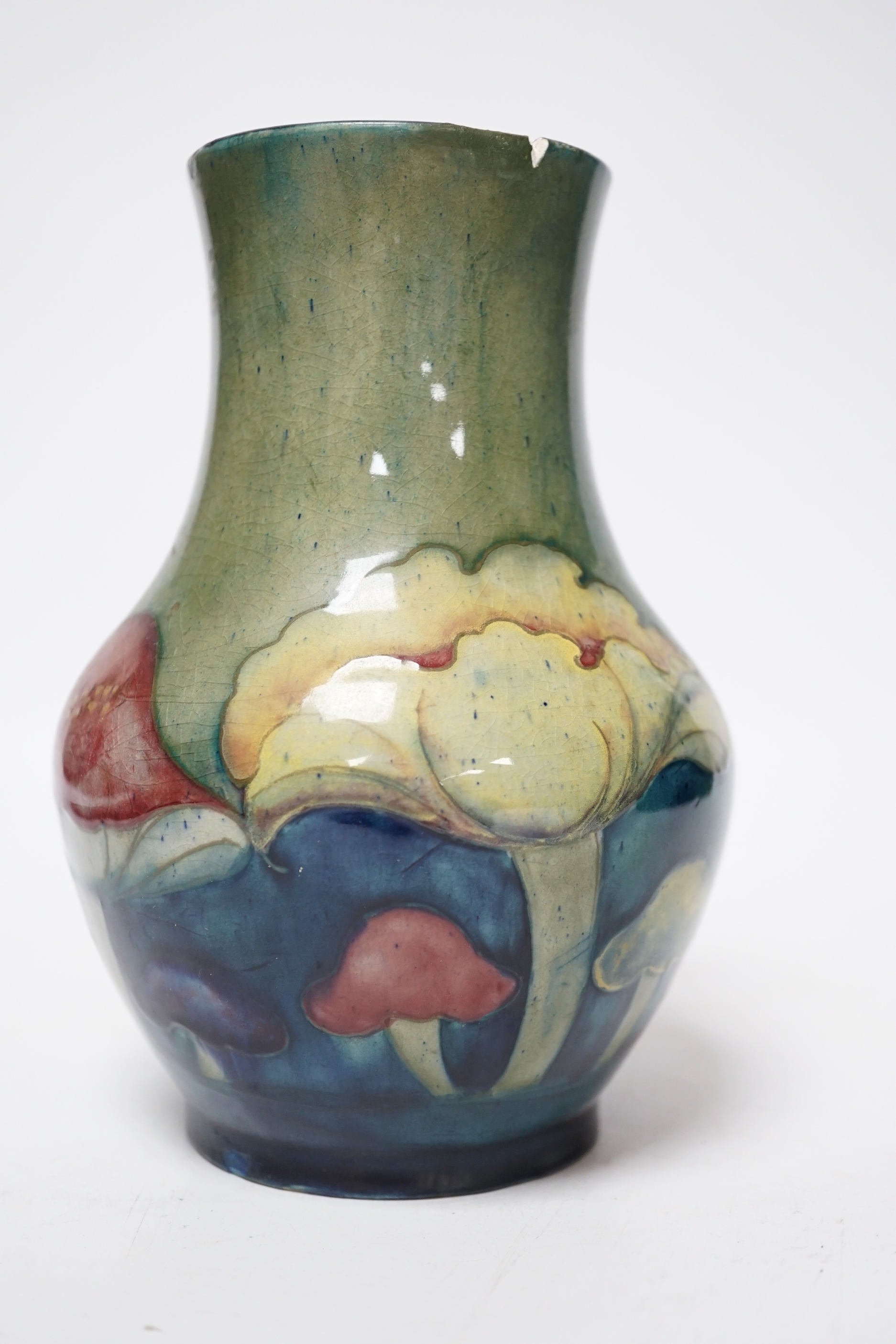 A Moorcroft Claremont vase, 1920s, 17.5cm (a.f.)
